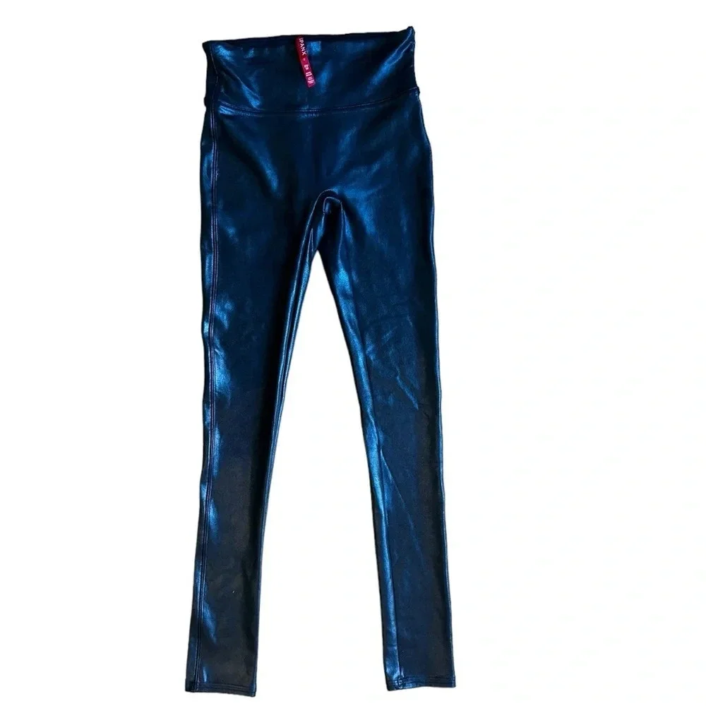 SPANX Women’s Faux Black Leather Leggings NWOT Size Extra Small‎